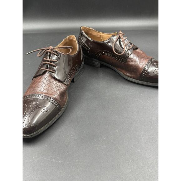 Masimo New York Oxford Mens Brown Croc Embossed Square Toe 2240-12 Size 11 main image 4